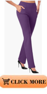 B0CJC9W2YY Womens Elastic High Waist Work Pants with Pockets Pull On Dress Pant Business