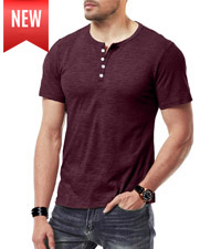 Mens Muscle Henley Shirts