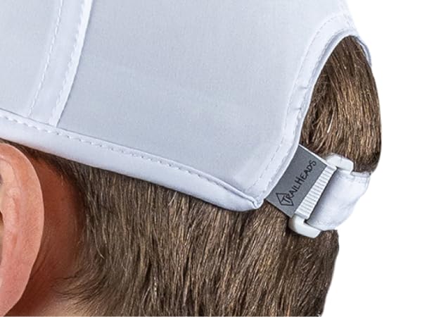 Mens UV Running Hat has an adjustable hook and loop