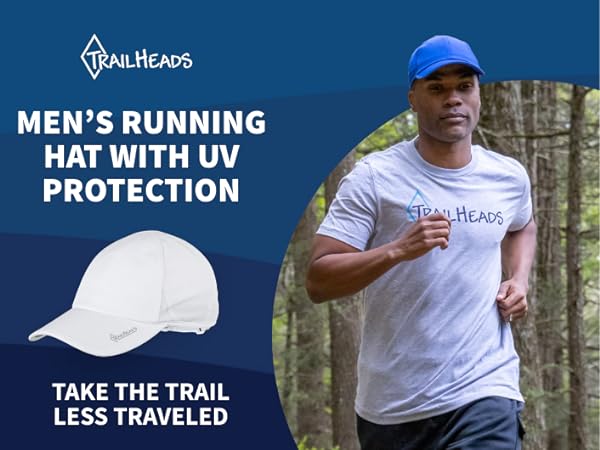 Men Running Cap, UV Protection, Lightweight, Quick Drying Performance, UPF 50, Adjustable