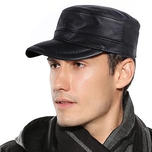 Leather Military Cap