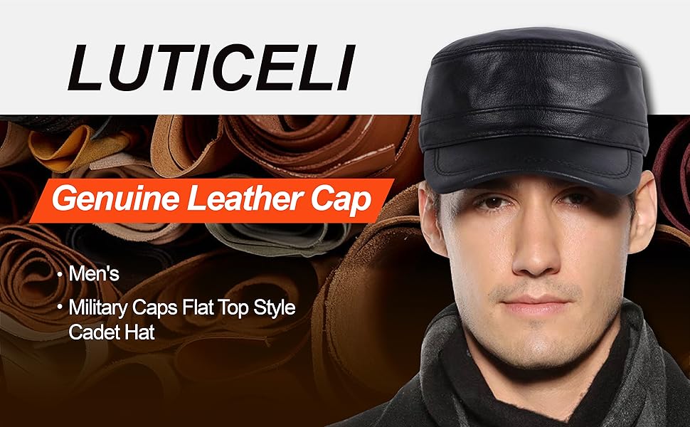 Leather Military Cap