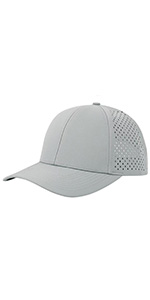 Grey Laser Cut Mesh Baseball Hat