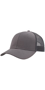 Dark Grey Curved Mesh Trucker Hat