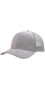 Dark Grey Grey Curved Mesh Trucker Hat