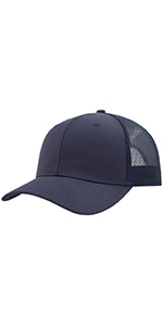 Navy Curved Mesh Trucker Hat