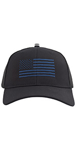 National Flag Embroidery Black Trucker Hat