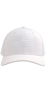 Curved National Flag Embroidery White Trucker Hat