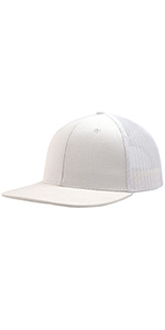 White Flat Bill Mesh Trucker Hat