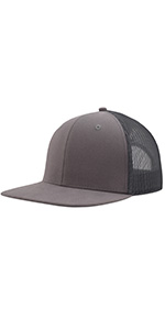 Dark Grey Flat Bill Mesh Trucker Hat 