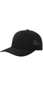 Black Laser Cut Mesh Baseball Hat