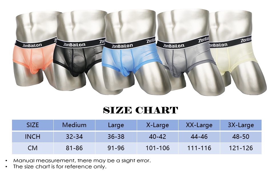 colors size chart