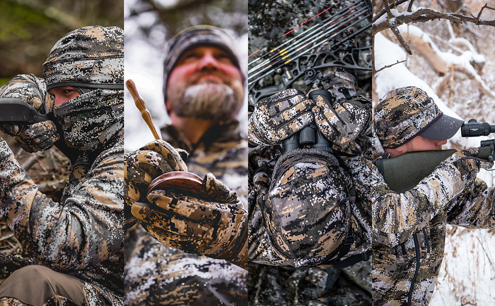 Huntworth Disruption Digital Noise Camouflage Pattern Gloves and Hats Versatile All Season