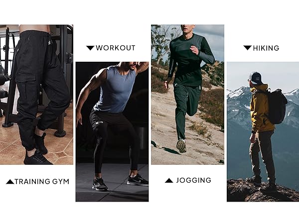 Mens Casual Mid-Rise Waist Leg Close Bottom Jogger Cargo Street Pants Tapered Sweatpants Trousers