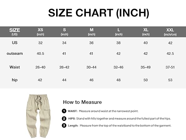 Mens fashion Cargo Tapered Pants Athletic Drawstring Joggers with Pockets hiking Sweatpants