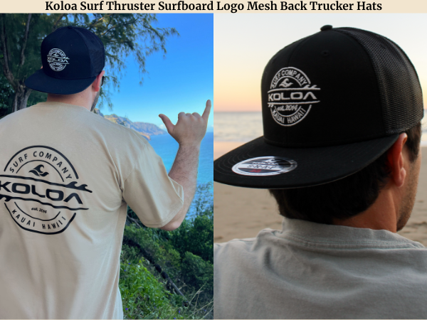 Koloa Surf Thruster Surfboard Logo Mesh Back Trucker Hats