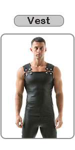 men''s leather vest undershirt