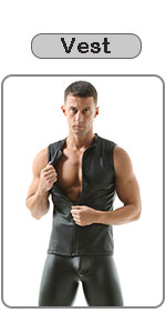 men''s leather vest undershirt