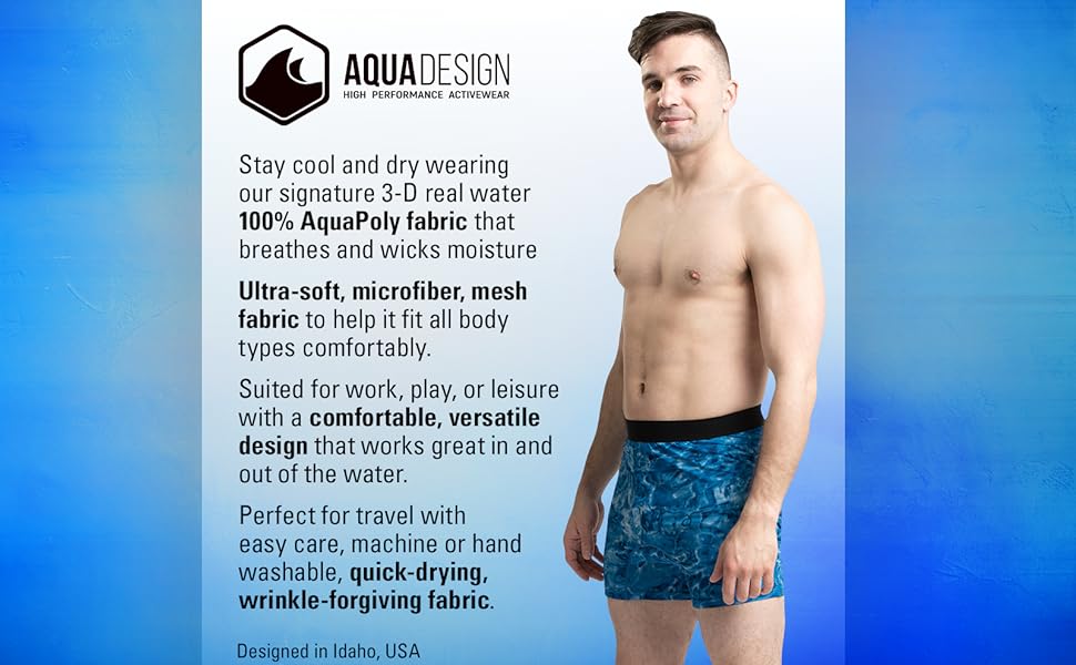 mens boxer briefs trunks underwear upf uv swimming camouflage hiking boating paddle sports travel