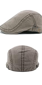 Washed Cotton Denim Newsboy Hat Flat Ivy Gatsby Cabbie Driving Hunting Cap for Men Women…