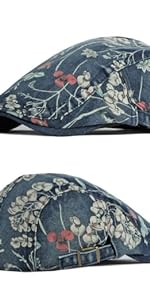 floral newsboy hat for men women