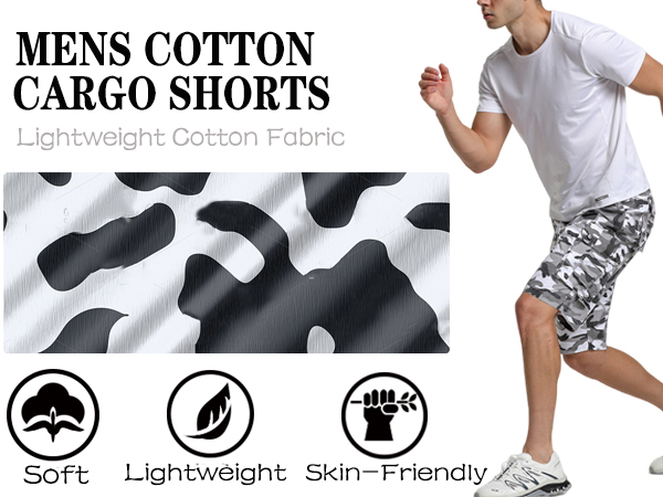 mens cotton cargo shorts