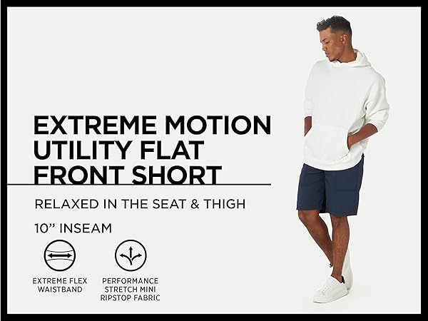 Lee Men''s Extreme Motion Relaxed Fit Utility Flat Front Short