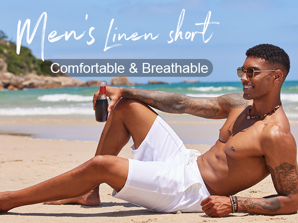 mens linen shorts