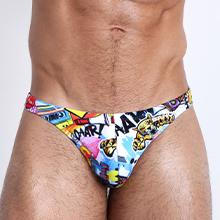 Sexy male model wearing a premium designer quality swim thong by BANG Miami gay