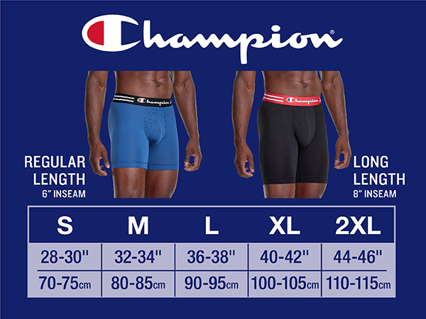 Champion mens underwear fit guide boxer briefs