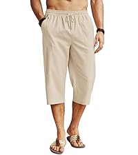 Men&amp;#39;s Linen Capri Pants