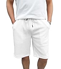 HOTake Men&amp;amp;#39;s Casual Beach Shorts Drawstring Elastic Waist Waffle Texture Shorts for Men