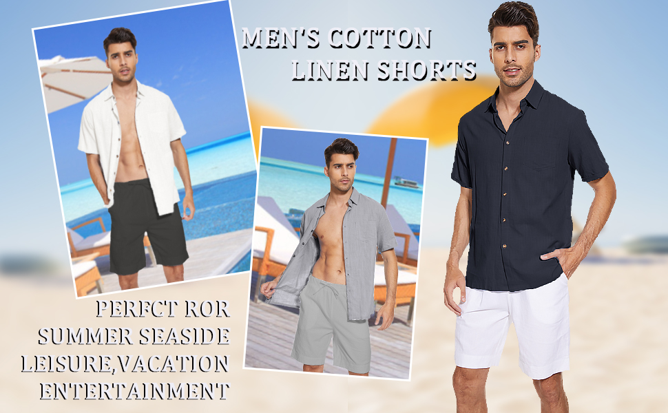 mens linen shorts