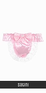 Satin Ruffle Bow Thong