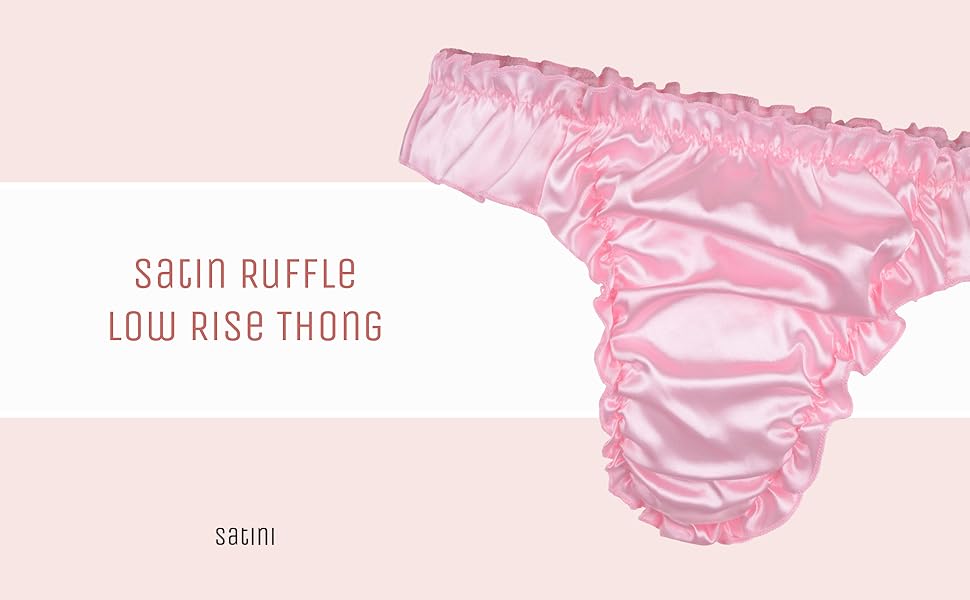 Satin Ruffle Low Rise Thong