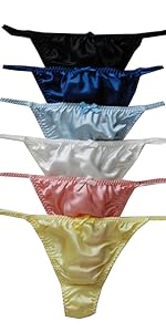 Yavorrs 6pcs Women''s Silk Panties G-Strings Thongs