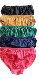 Yavorrs 5PCS Men Silk Panties Underwear Panties Briefs Bikinis 