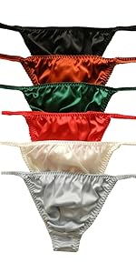 Yavorrs 6pcs Men Silk Panties Thongs 