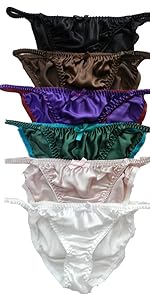 Yavorrs Women''s Silk String Bikini Silk Panties 6 Pairs in One Economic Pack 