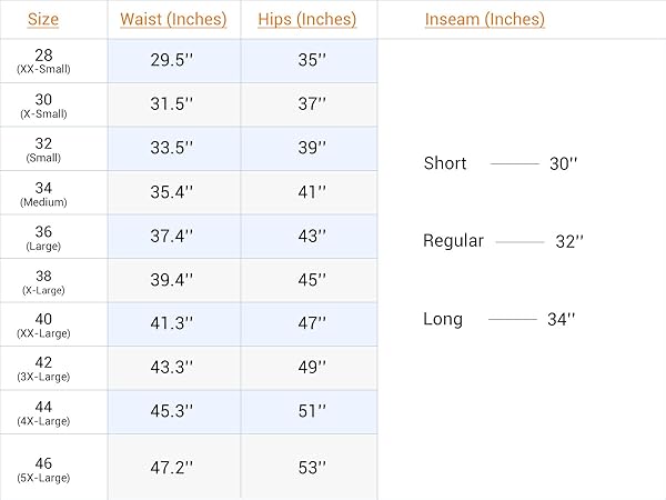 M-pants sizing