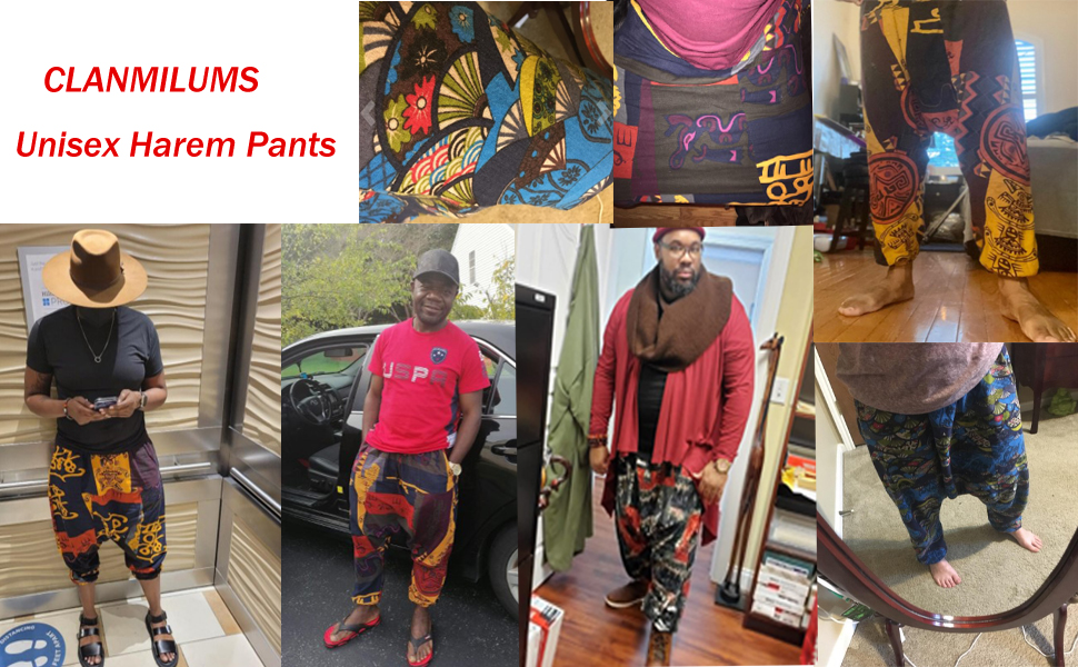 CLANMILUMS Unisex Harem Pants 