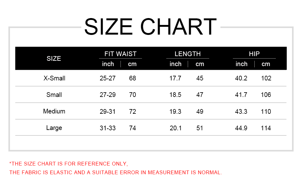 size chart