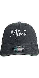 Mimi Adjustable Baseball Cap Gifts for Grandma Mom Washed Khaki