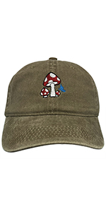 Mushroom with Butterfly Hats for Women Men Wine Red