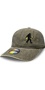 Bigfoot Drink Beer Hats for Men Women Washed Khaki