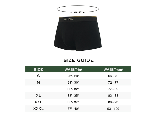 Men''s Trunks Size chart