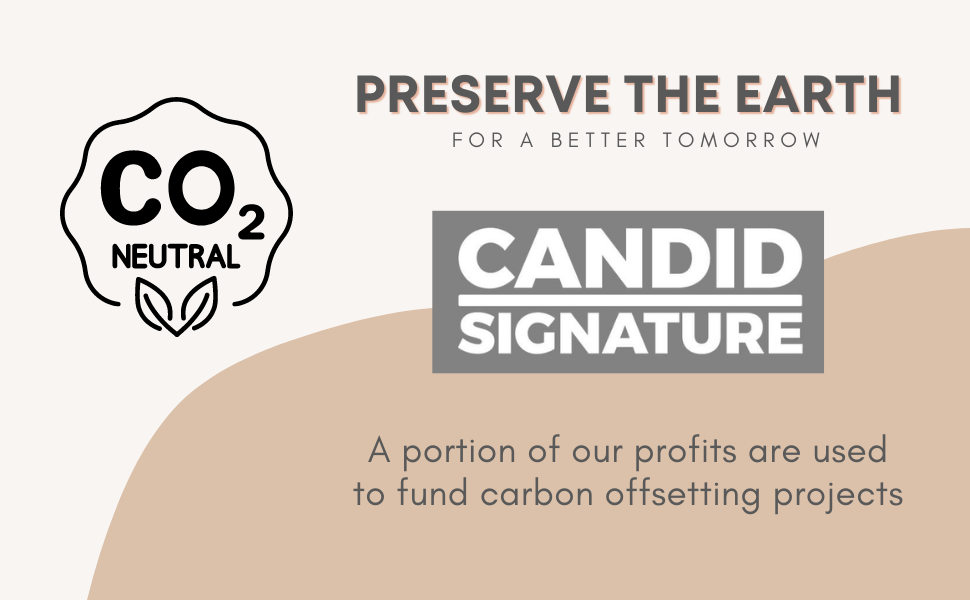 Carbon neutral candid signature carbon offsetting with portion of funds