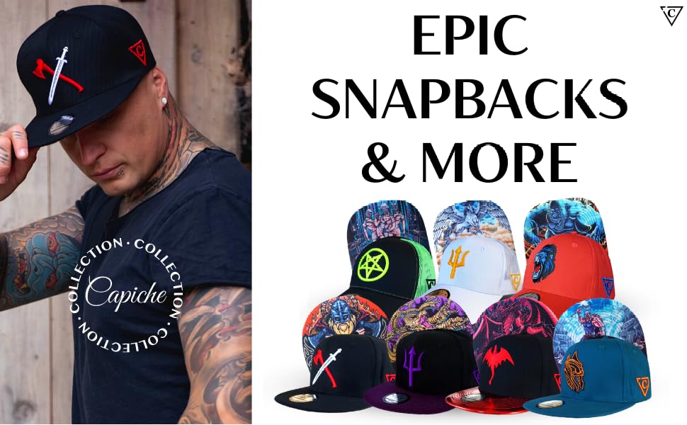 Capiche Snapback Caps Tattoo Hat Model Dark Art For Men headwear trucker curved