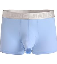 Trunk Underwear Sexy Ice Silk Solid Color Separate Pouch Boxer Briefs