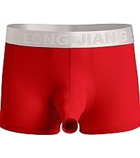 Trunk Underwear Sexy Ice Silk Solid Color Separate Pouch Boxer Briefs